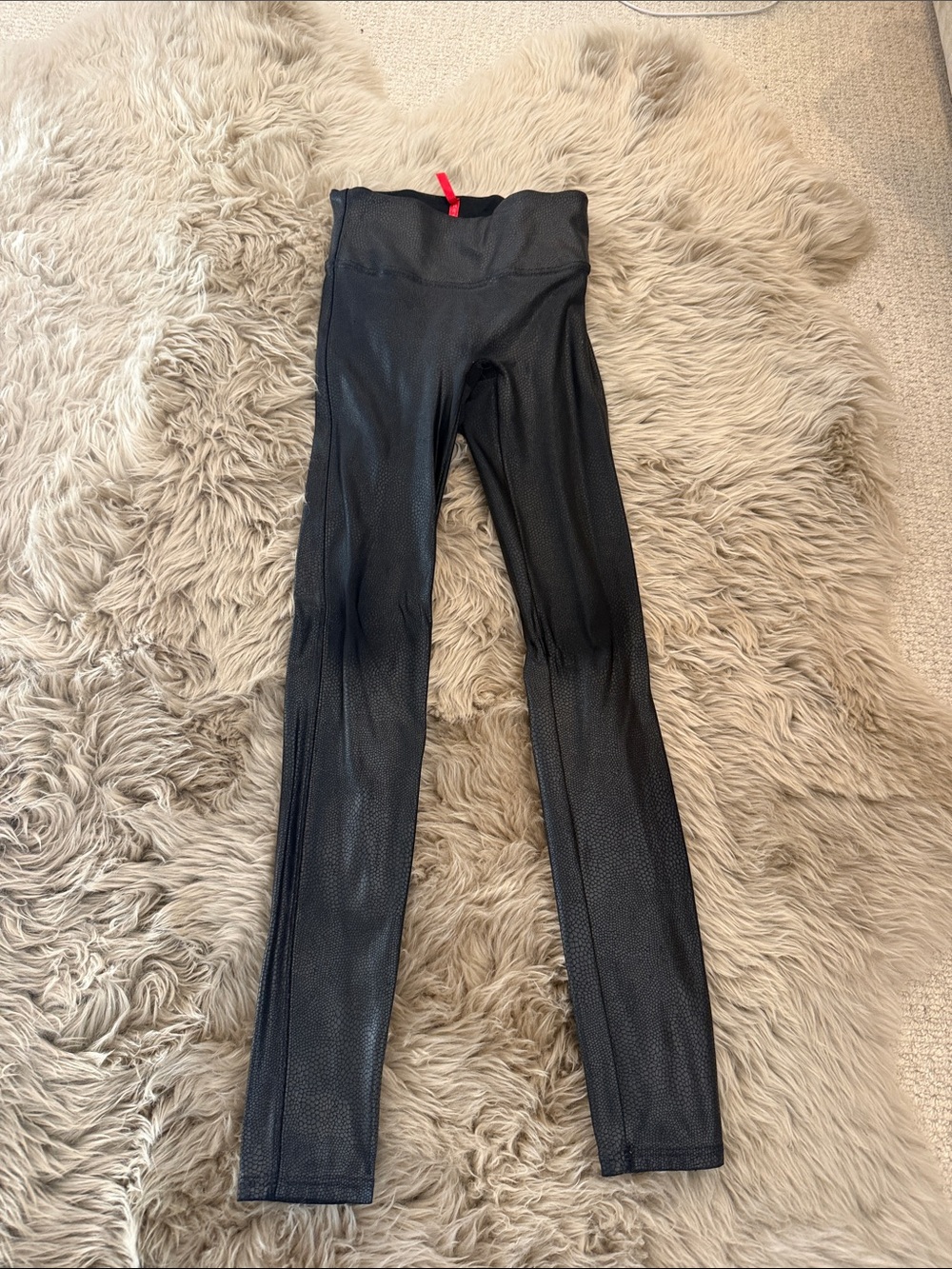 SPANX Black Faux-Leather High-Waist Jeggings